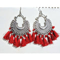 Red designer fashion partywear earrings for women