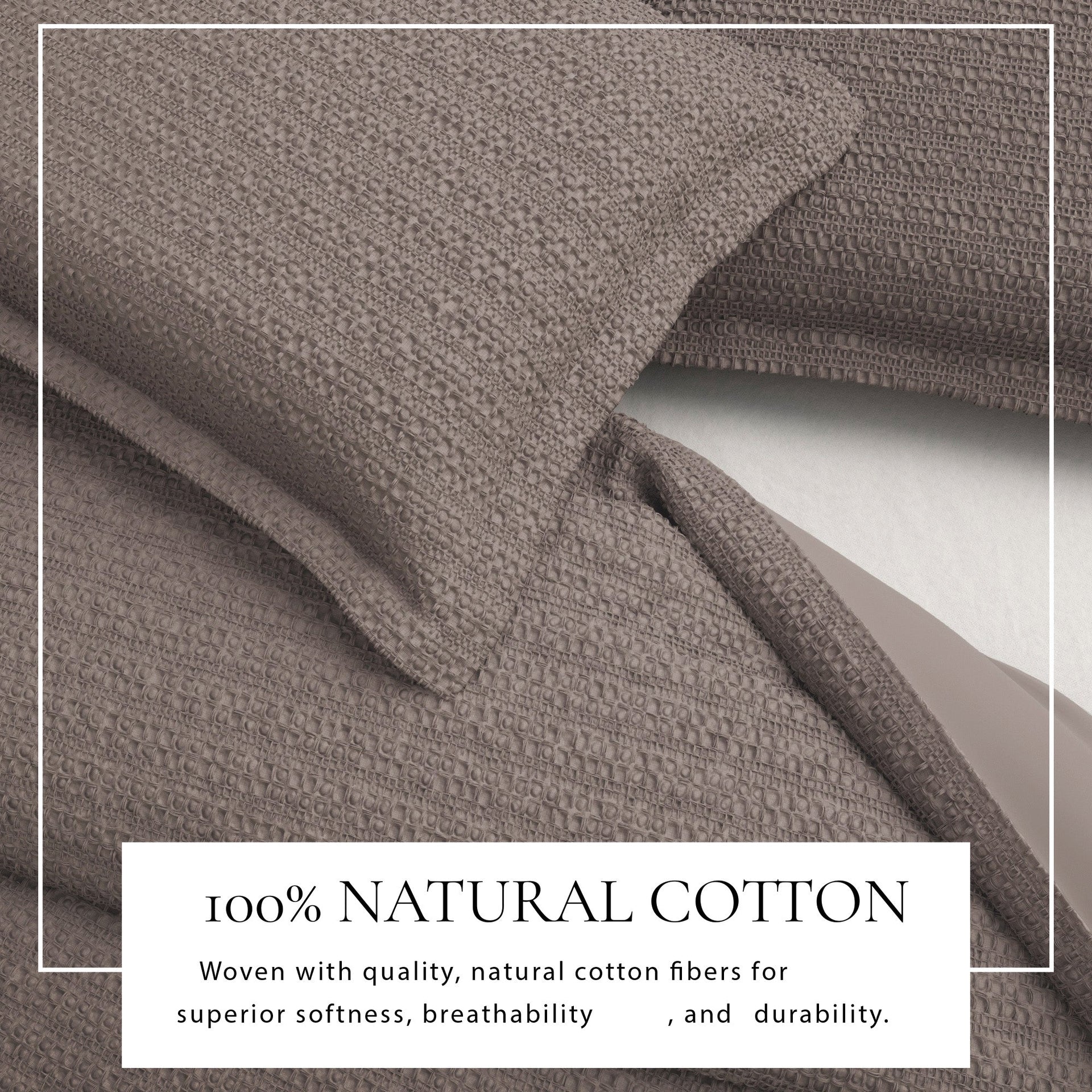 100% Cotton Honeycomb Waffle Duvet Set - Mattea Collection