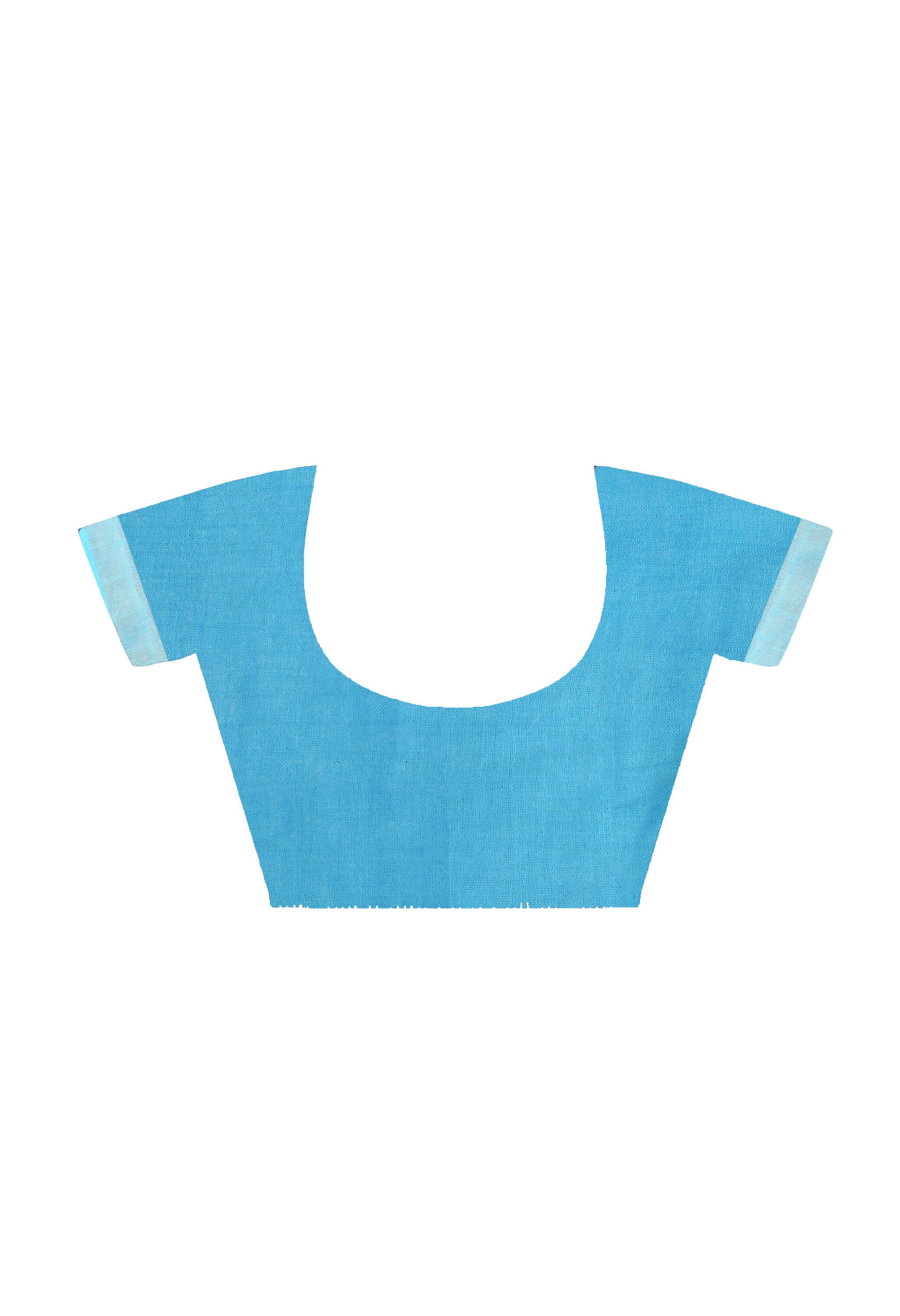 Moeza Sky Blue Bhagalpuri Handloom Silk Linen Saree with Blouse Piece