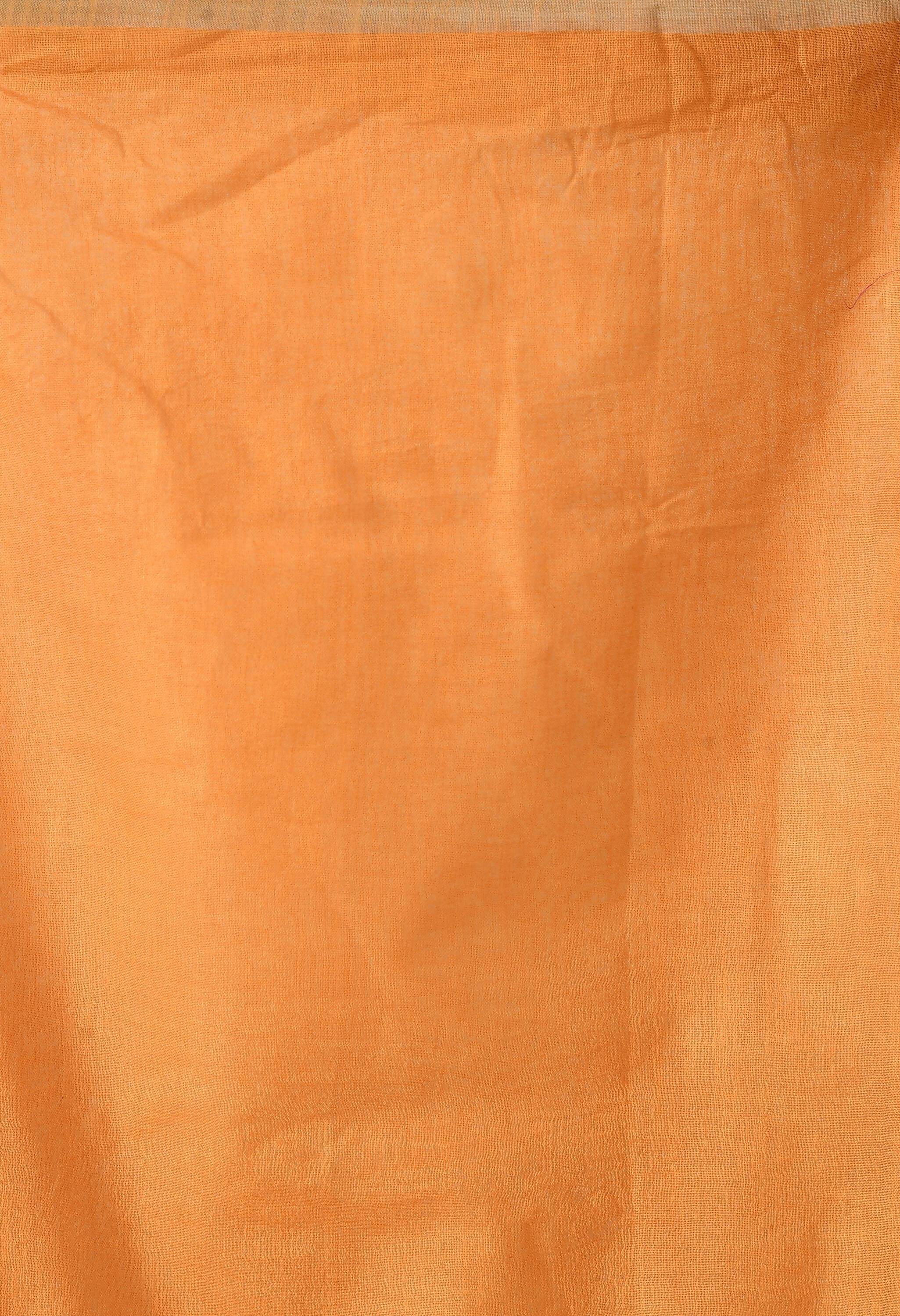 Light Orange Bhagalpuri Handloom Silk Linen Saree with Blouse
