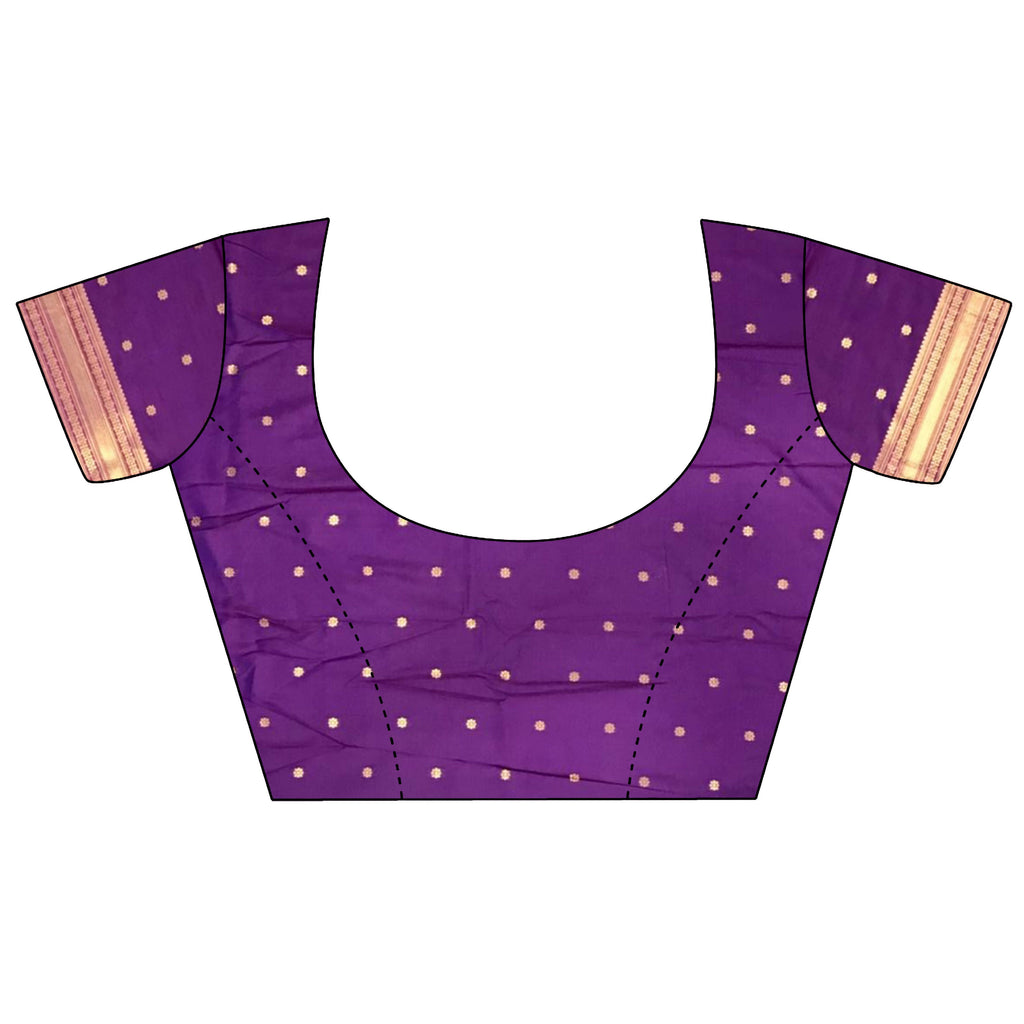 Purple Banarasi Soft Silk Woven Saree with Traditional Motifs