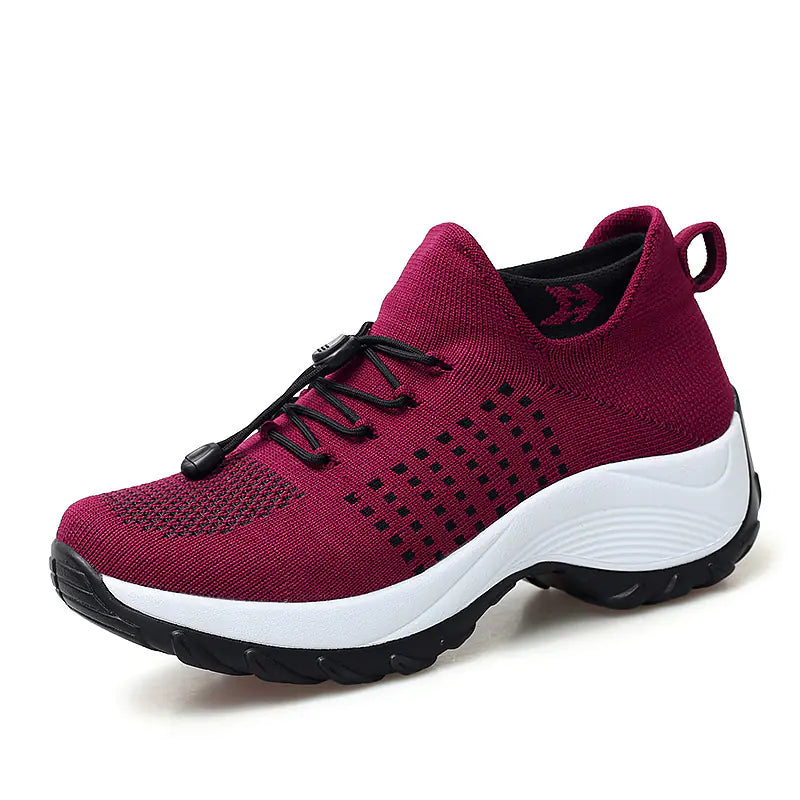 1855 Women's Knit Sneakers with Thick Wedge Sole