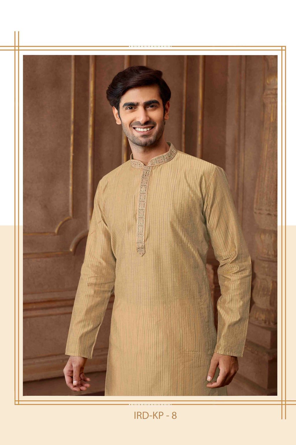 Light Grey Art Silk Blend Striped Kurta Pyjama for Toddlers