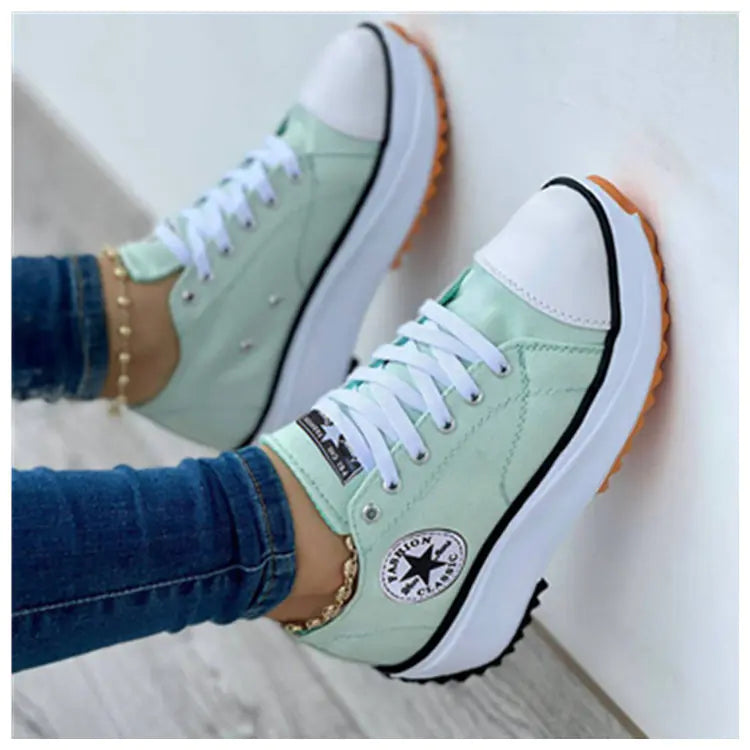 Women's High Top Canvas Sneakers with Unique T-Strap Detail - Image 30