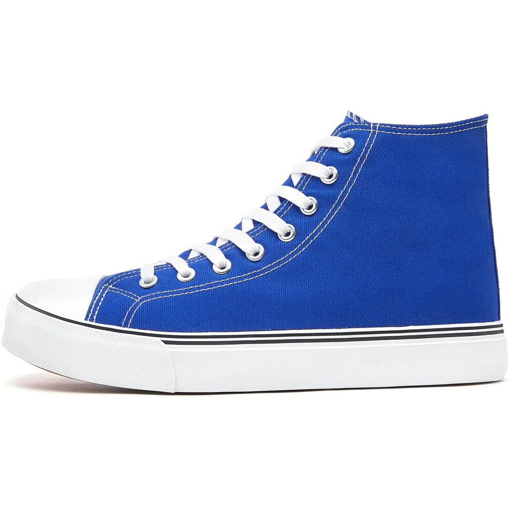 ZGR Men's High Top Canvas Sneakers Lace Up Classic Casual Walking Shoes 12 Blue