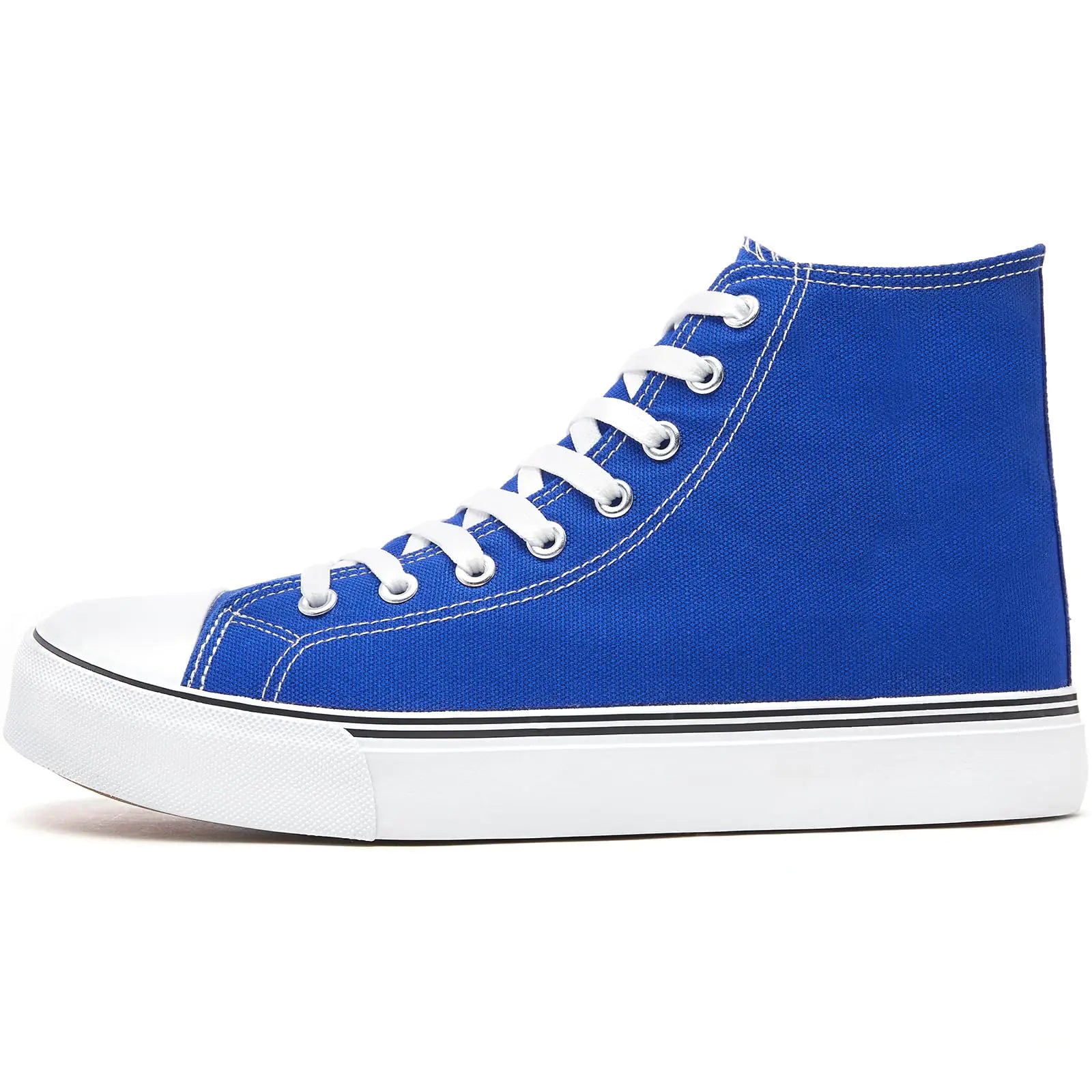ZGR Men's High Top Canvas Sneakers Lace Up Classic Casual Walking Shoes 12 Blue