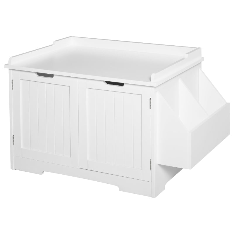 White Wooden Cat Litter Box Enclosure and Side Table - Image 11