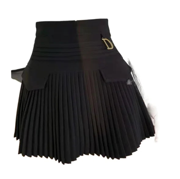 Women's High-Waisted Pleated Mini Skirt in Black or White - Image 6