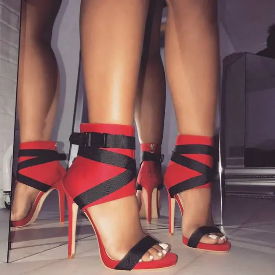 Summer New Peep-Toe Strappy High Heels