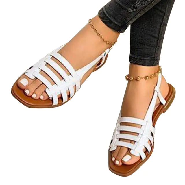 Women's Hollow Flat Sandals for Summer Beach and Casual Wear - Image 16