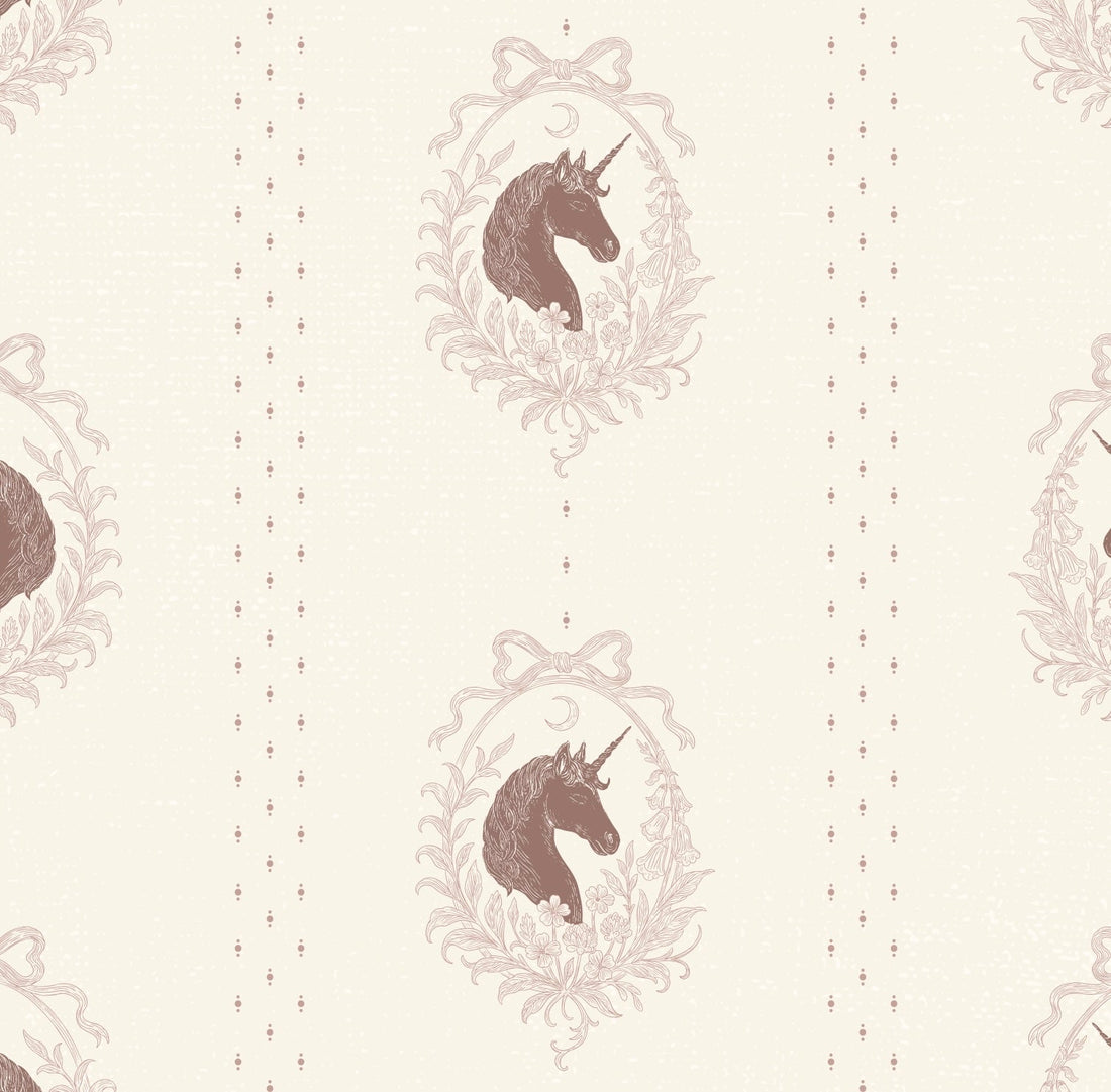 Bluette Whimsical Removable Wallpaper in Blush-Pink & Taupe