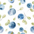 Mabel Floral Removable Wallpaper in White, Blue and Green