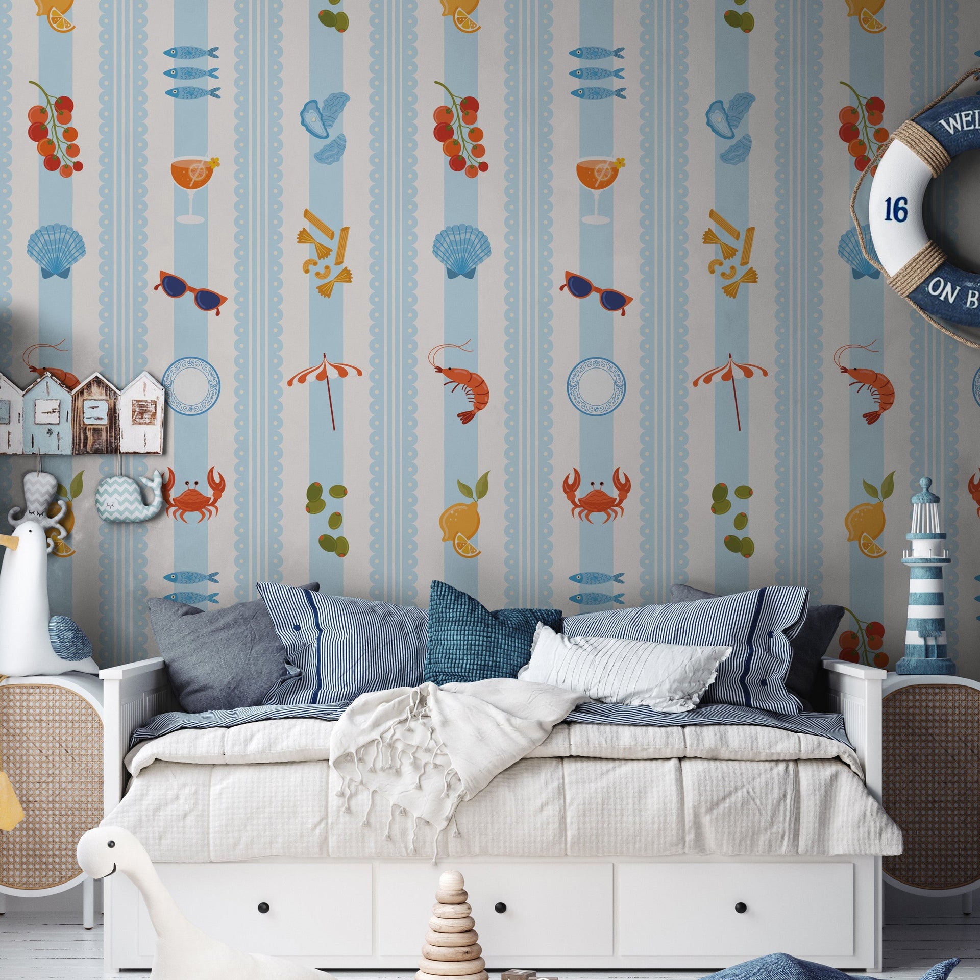 Mabilia wallpaper by Danielle Chandler Design installed on an interior wall