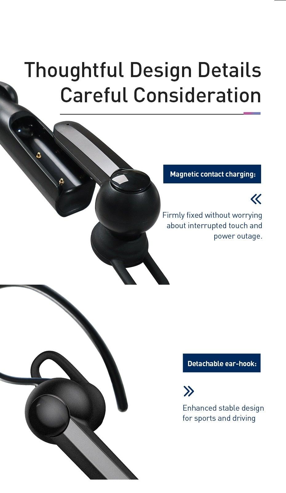 Magnetic Wireless Bluetooth Earphone with Noise-Canceling Microphone