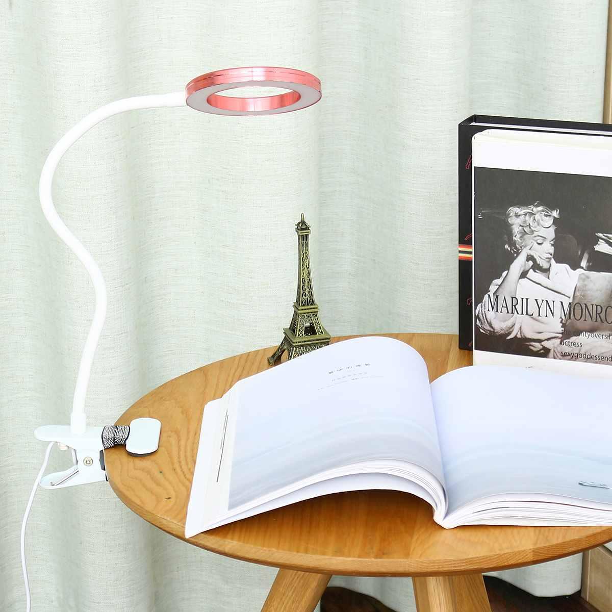 Dimmable LED Clip-on Desk Lamp with 3 Color Modes for Reading