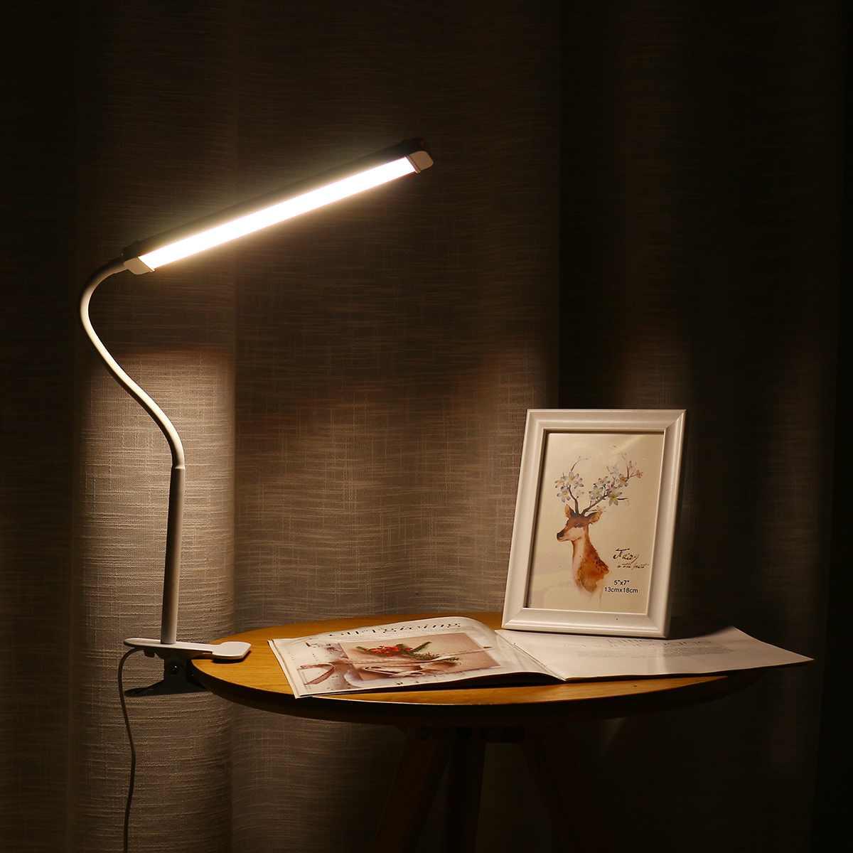 Dimmable LED Clip-on Desk Lamp with 3 Color Modes for Reading