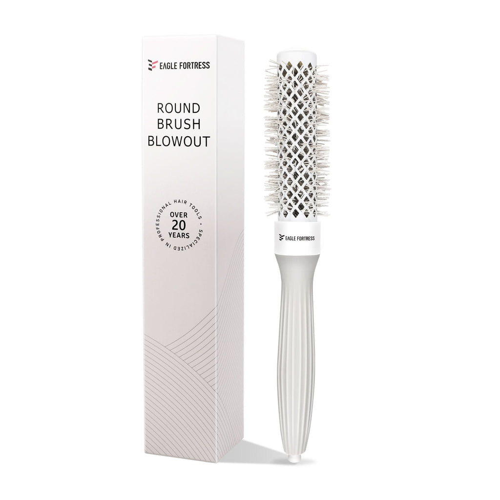 Grey 0.98in ceramic and ionic round hair brush for professional blow drying