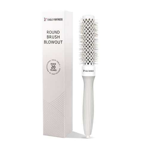 Grey 0.98in ceramic and ionic round hair brush for professional blow drying