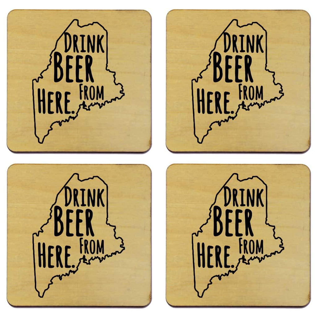 Maine Drink Beer From Here Coasters