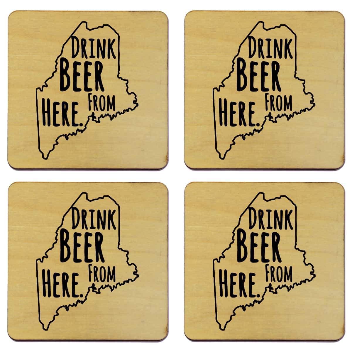 Maine Drink Beer From Here Coasters