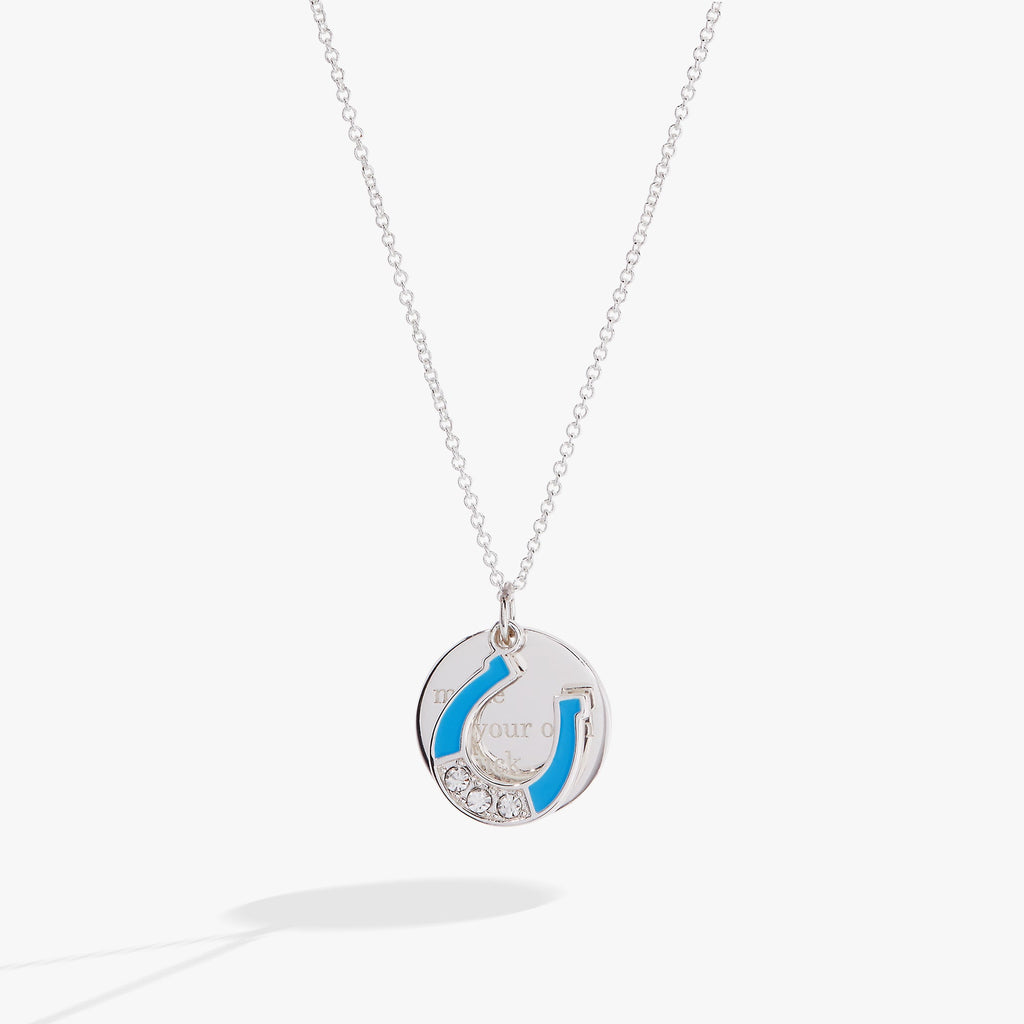 Make Your Own Luck Duo Charm Pendant Necklace with Crystal