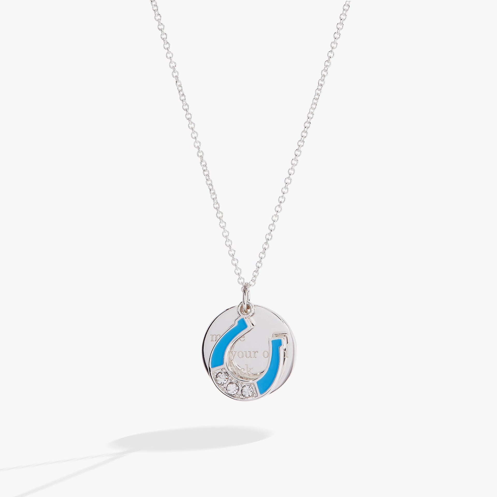 Make Your Own Luck Duo Charm Pendant Necklace with Crystal