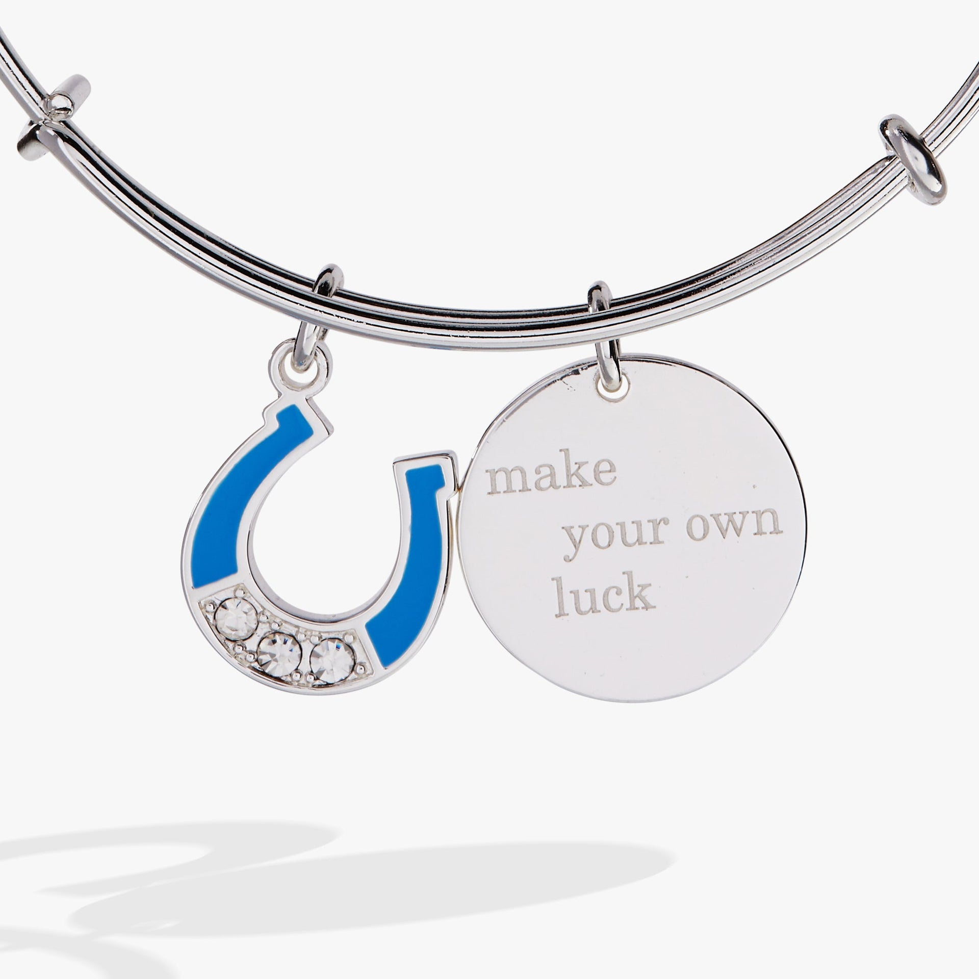 Make Your Own Luck Horseshoe Duo Charm Expandable Bangle