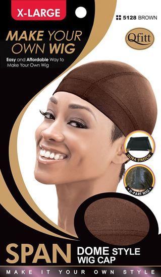 Brown dome span style wig cap in X-Large size for custom wig making