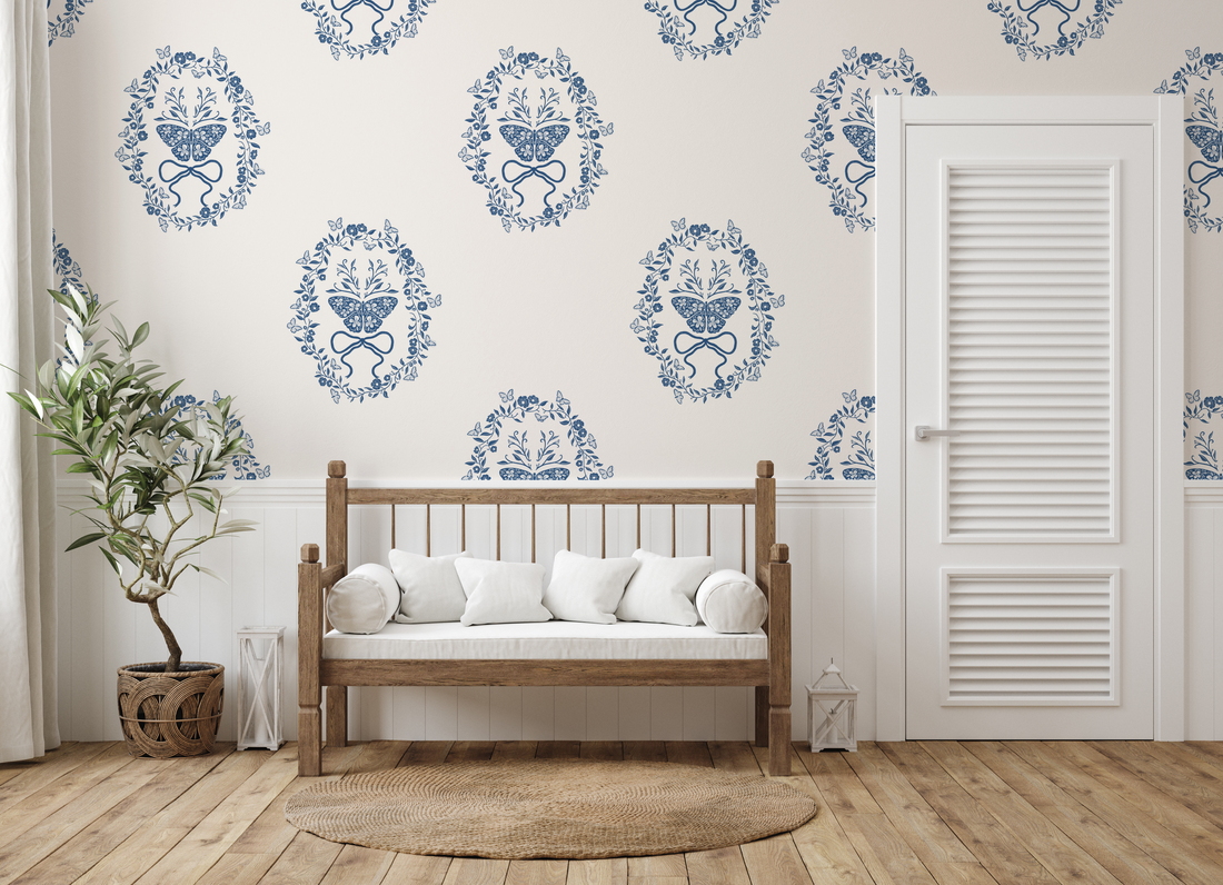 Mallory Sage Green and Blush Pink Floral Wallpaper