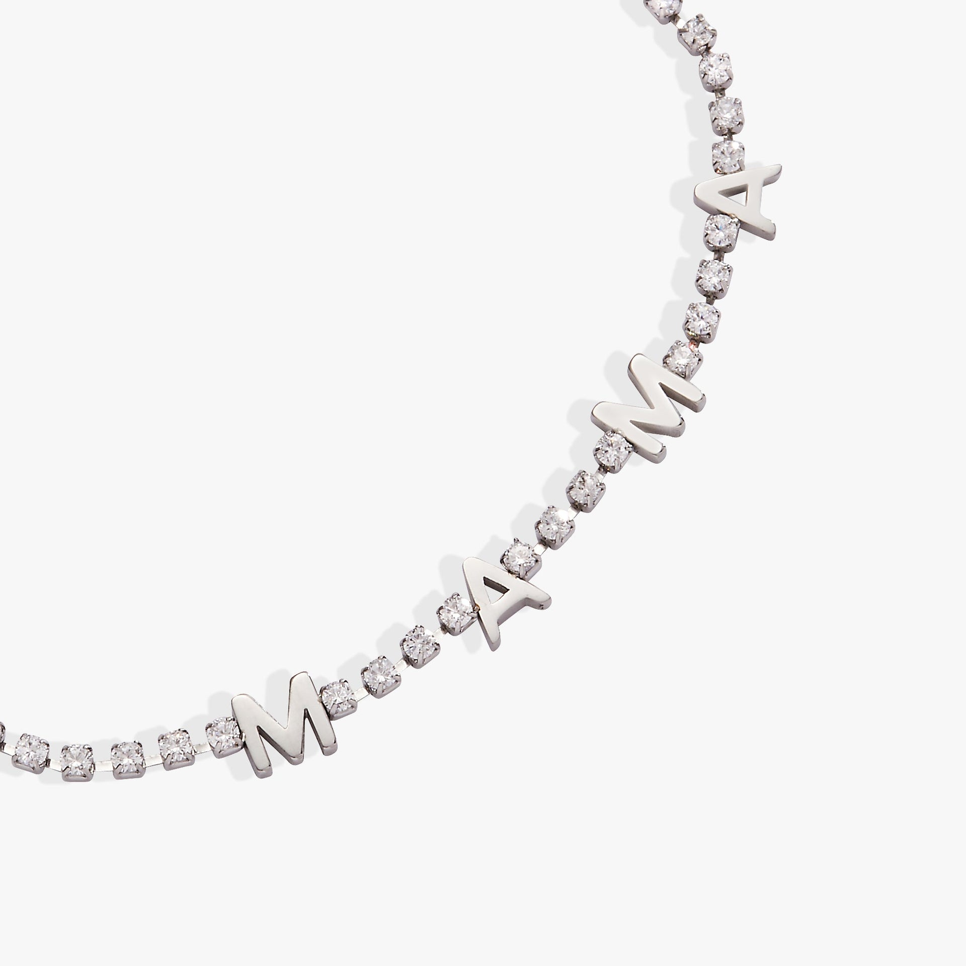 Mama Crystal Tennis Bracelet in Gold-Tone Stainless Steel
