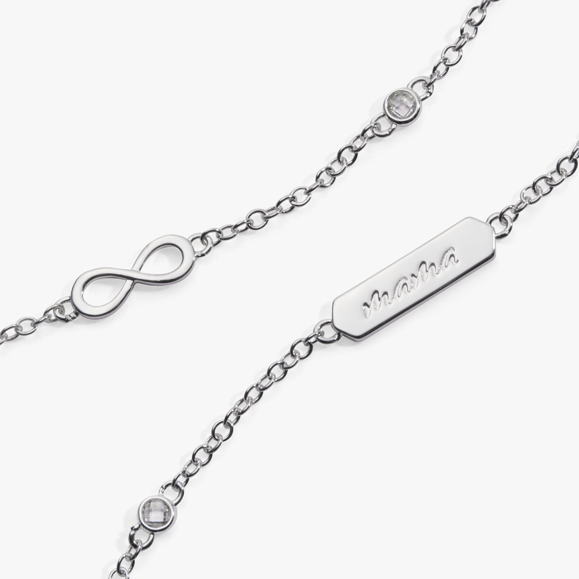 Mama Infinity Double Strand Crystal Chain Bracelet