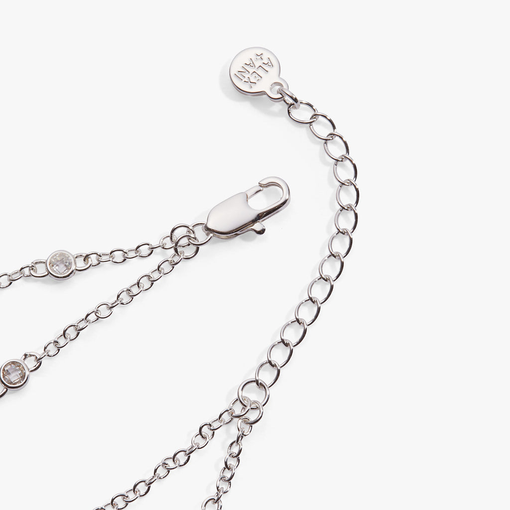 Mama Infinity Double Strand Crystal Chain Bracelet