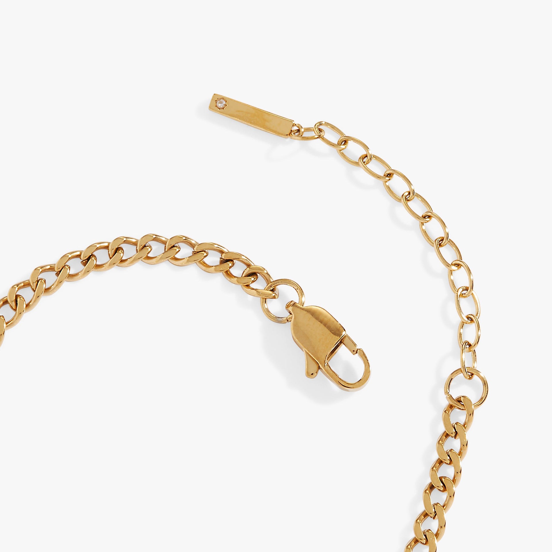 Mama Curb Chain Bracelet with Script Lettering and Crystals