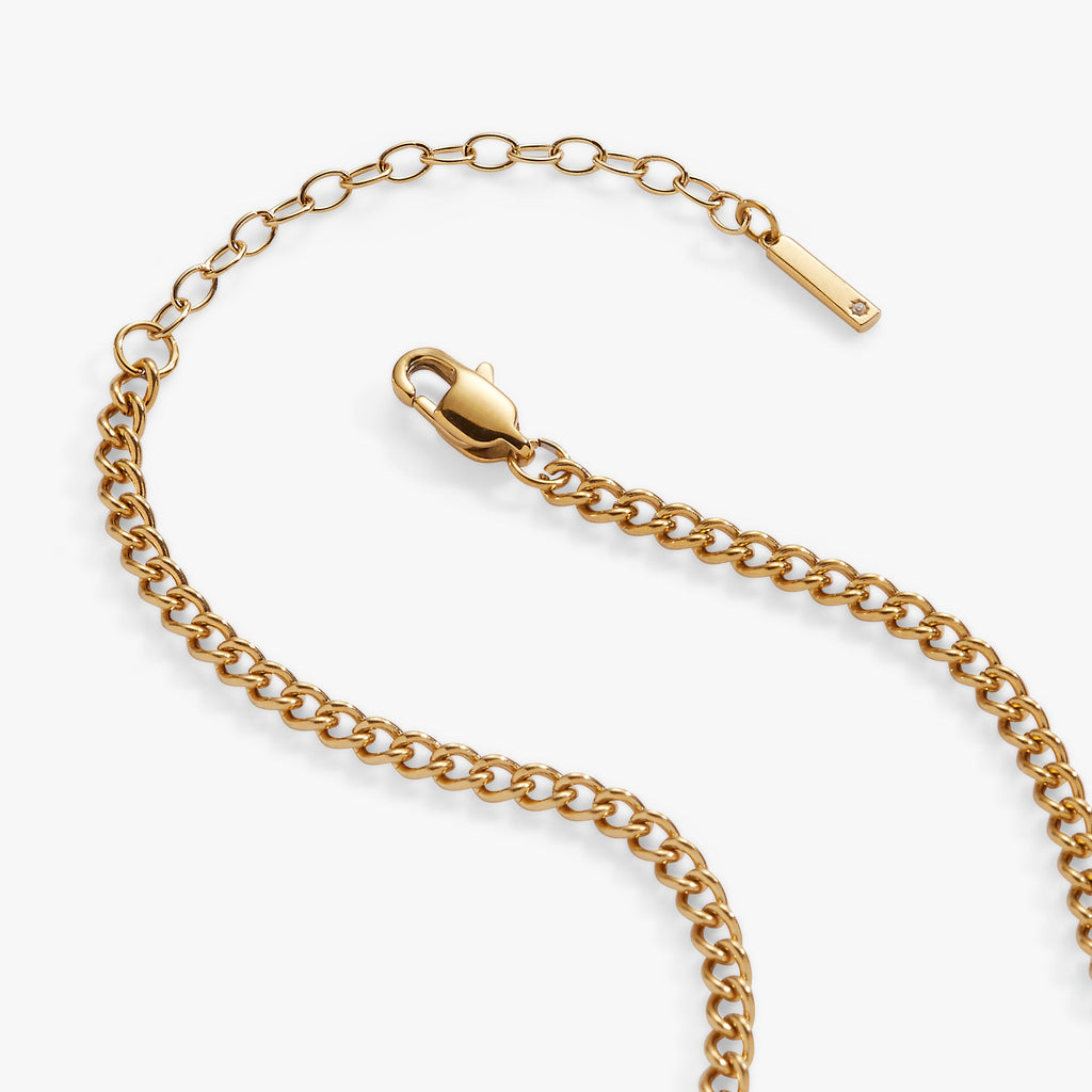 Mama Curb Chain Necklace in Gold Tone Minimalist Sentiment