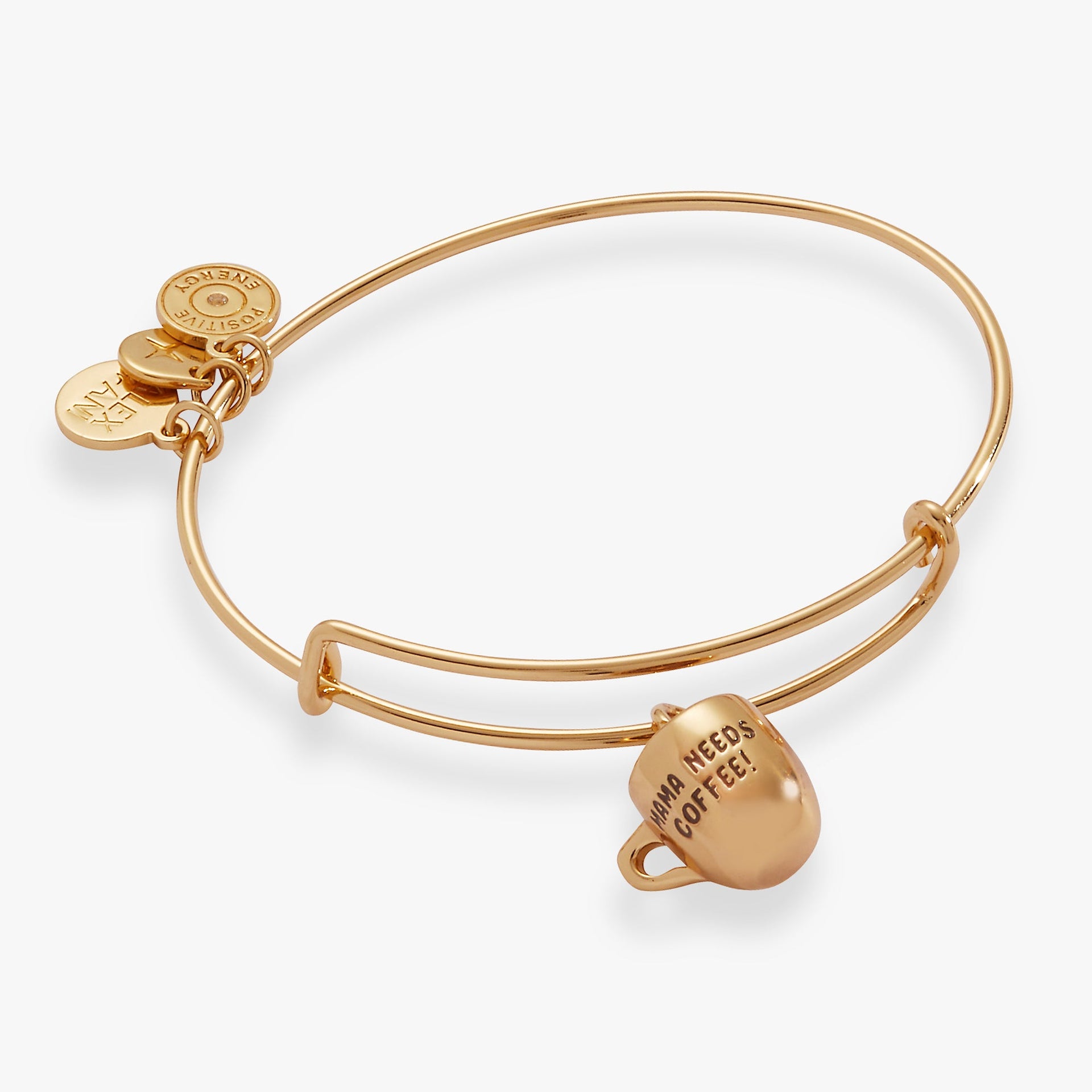 Mama Needs Coffee Charm Bangle - Playful Mom Jewelry Accessory