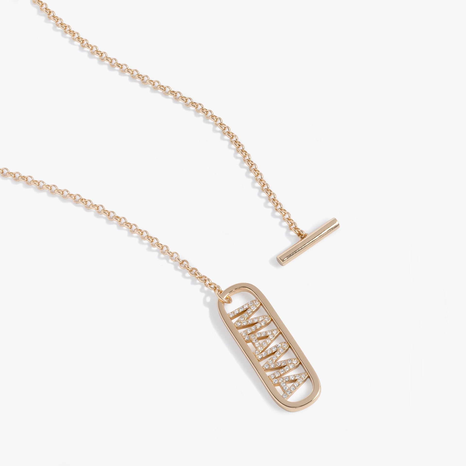 Convertible Mama Pavé Crystal Toggle Pendant Necklace