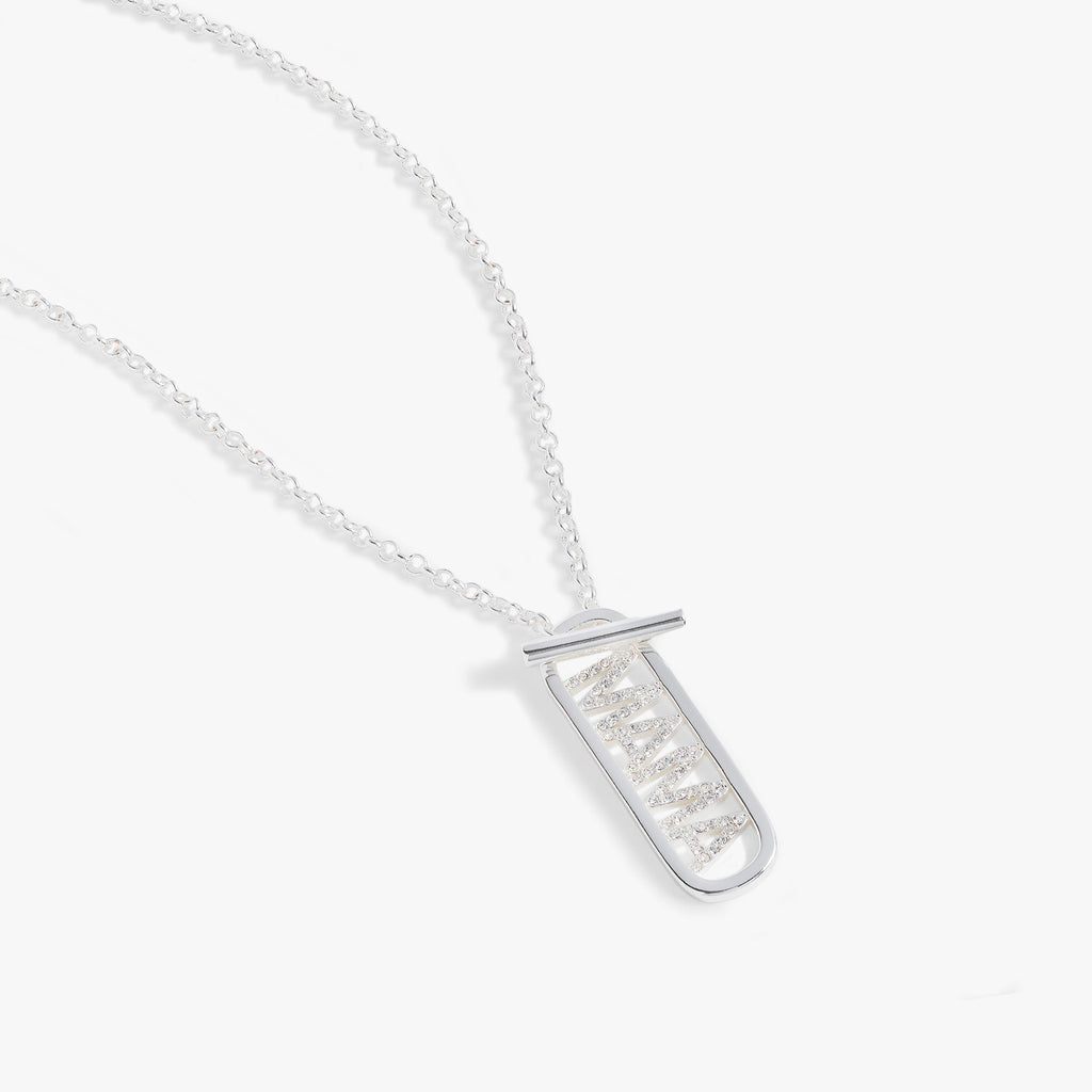 Convertible Mama Pavé Crystal Toggle Pendant Necklace
