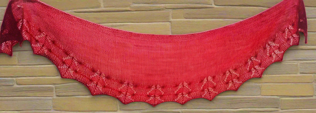 Mañanita Spring Shawl Pattern - Romantic Red Knit Wrap