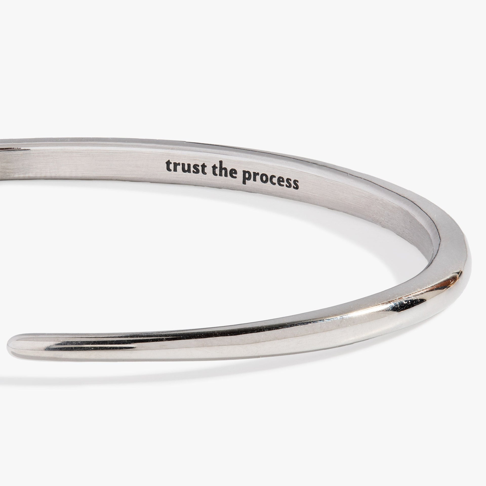 Trust the Process Open Tusk Cuff Bracelet with Crystal Accents