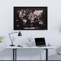 Map on Board LED 2.0 Cappuccino Cork World Map Wall Decor