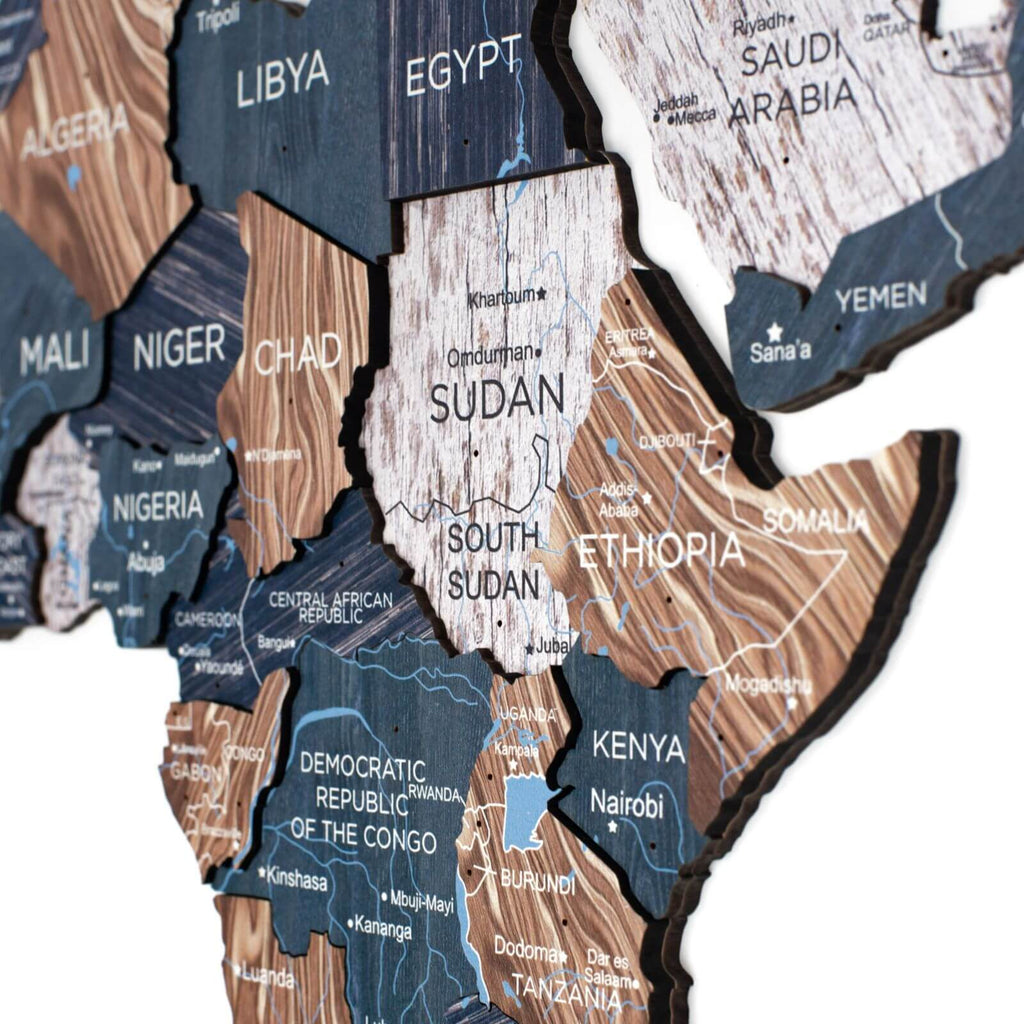 3D Luminous Wooden World Map Mystery: Modern Glow-in-the-Dark Art