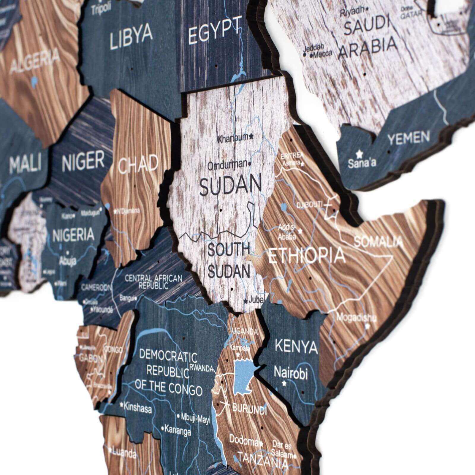 3D Luminous Wooden World Map Mystery: Modern Glow-in-the-Dark Art