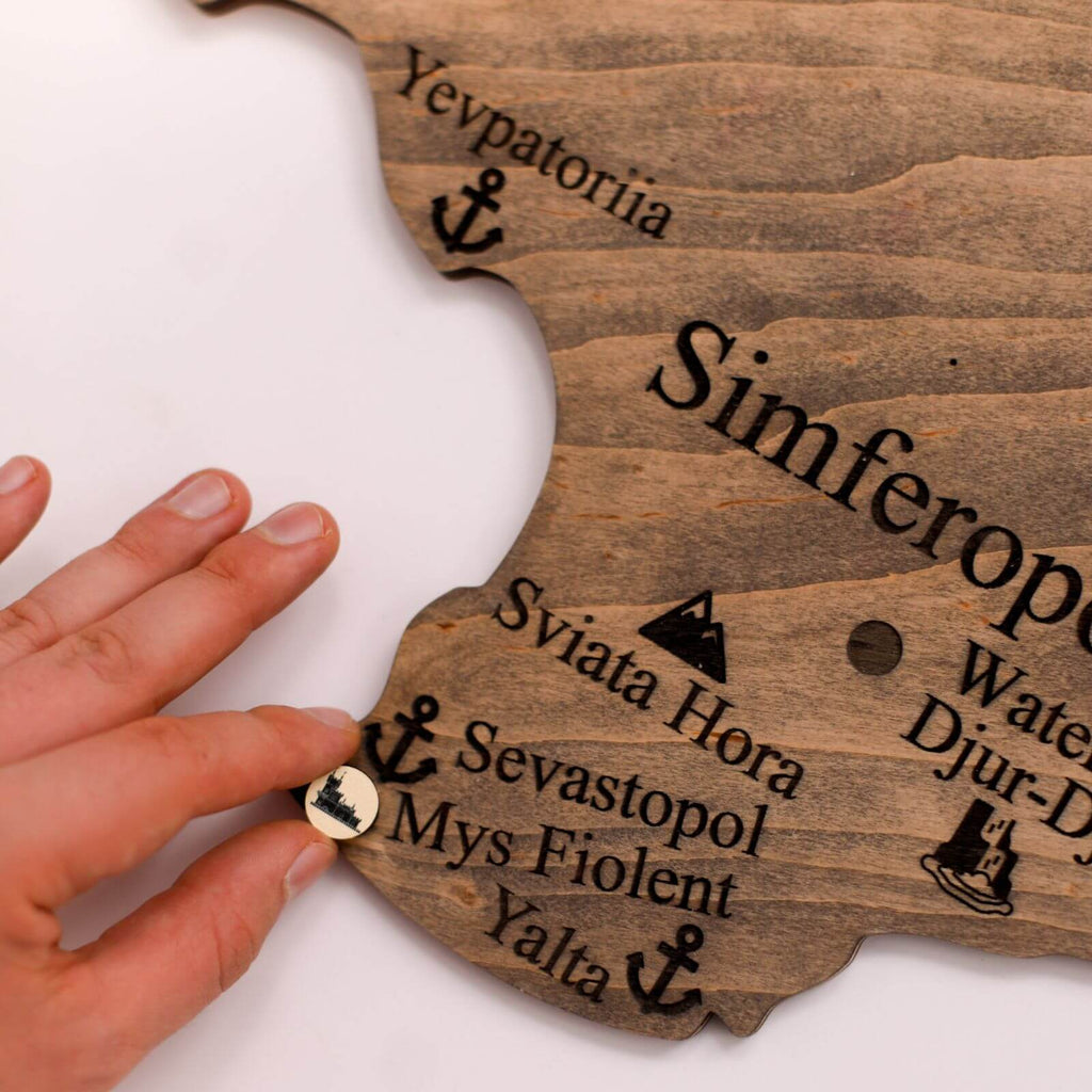 Wooden Map of Ukraine Multicolor Modern Wall Art Decor