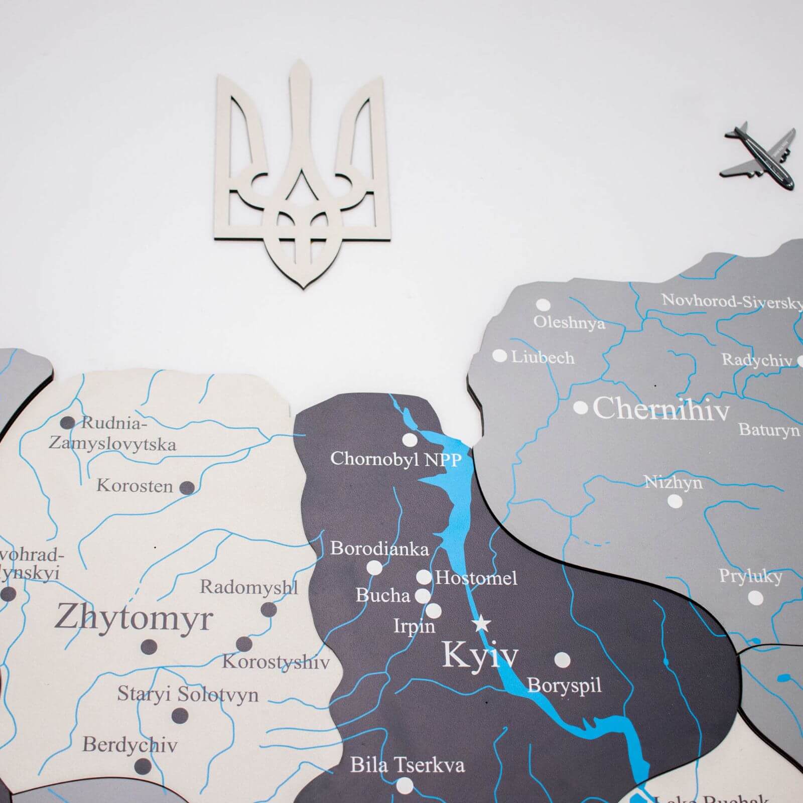 Wooden Map of Ukraine Nordik – Scandinavian Birch Wall Decor