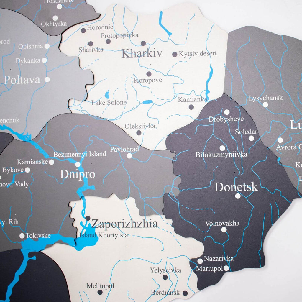 Wooden Map of Ukraine Nordik – Scandinavian Birch Wall Decor