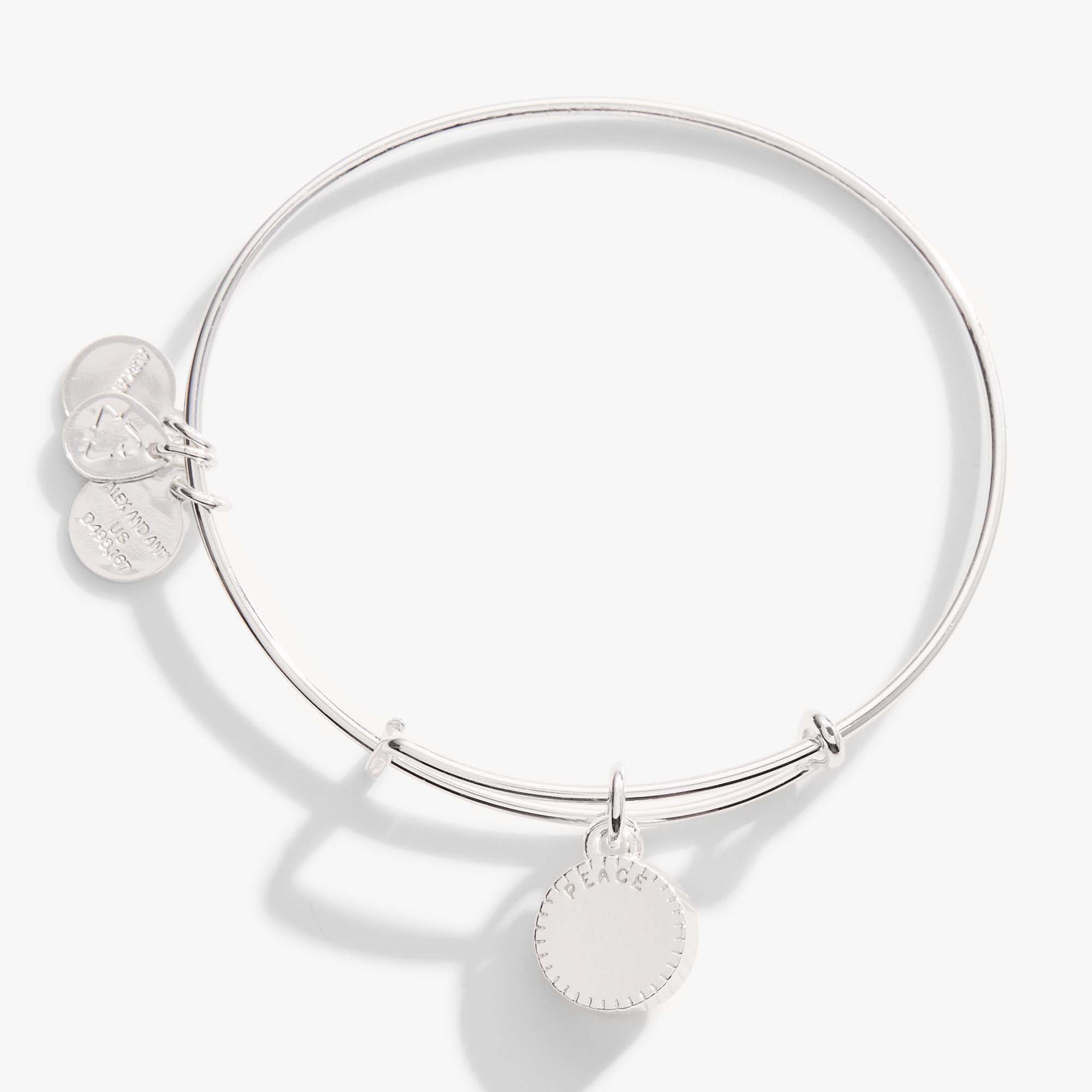 March Birthstone Aquamarine Crystal Charm Bangle