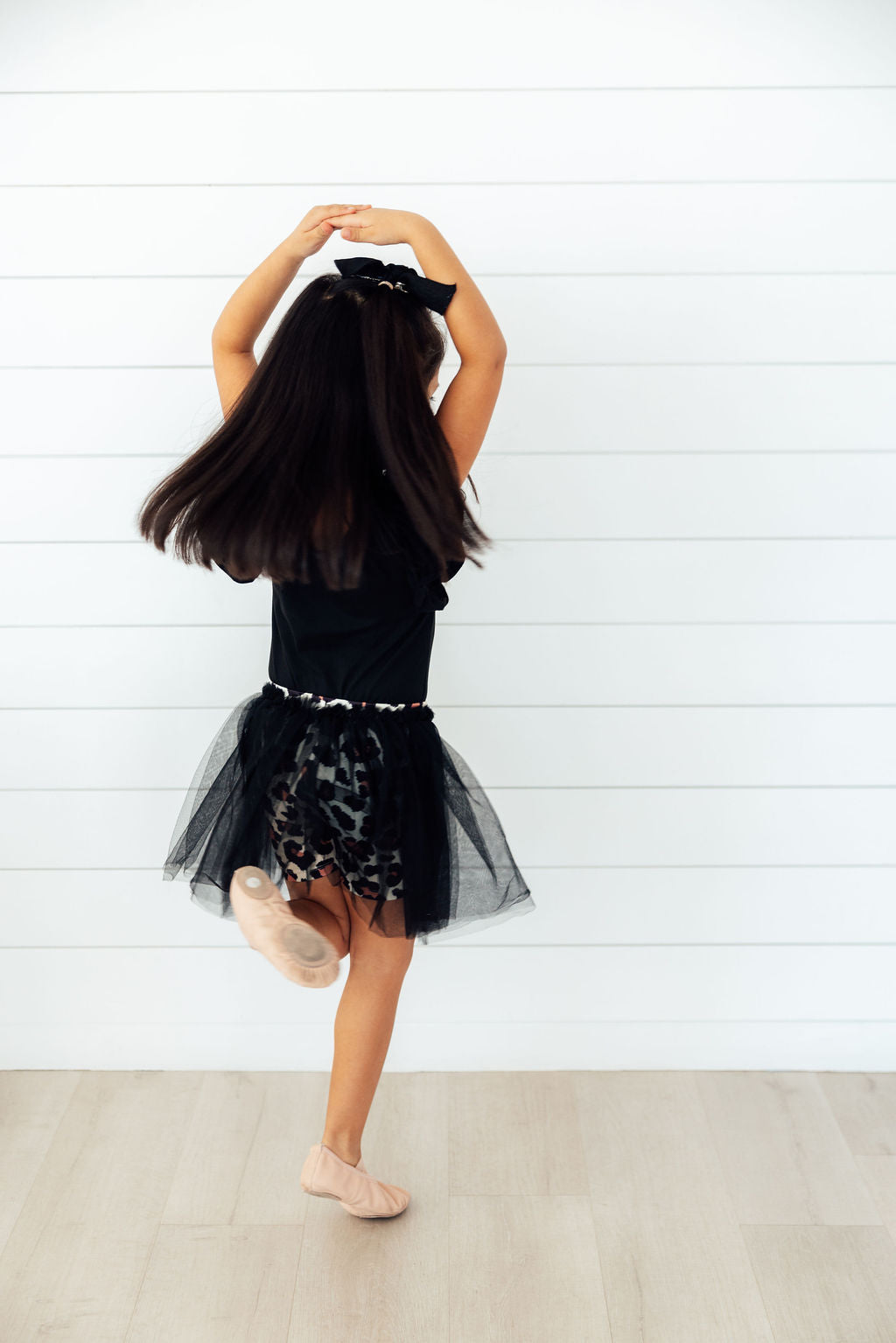 Girls Wild One Leopard Print Tutu Shorts with Tulle Overlay - Image 4