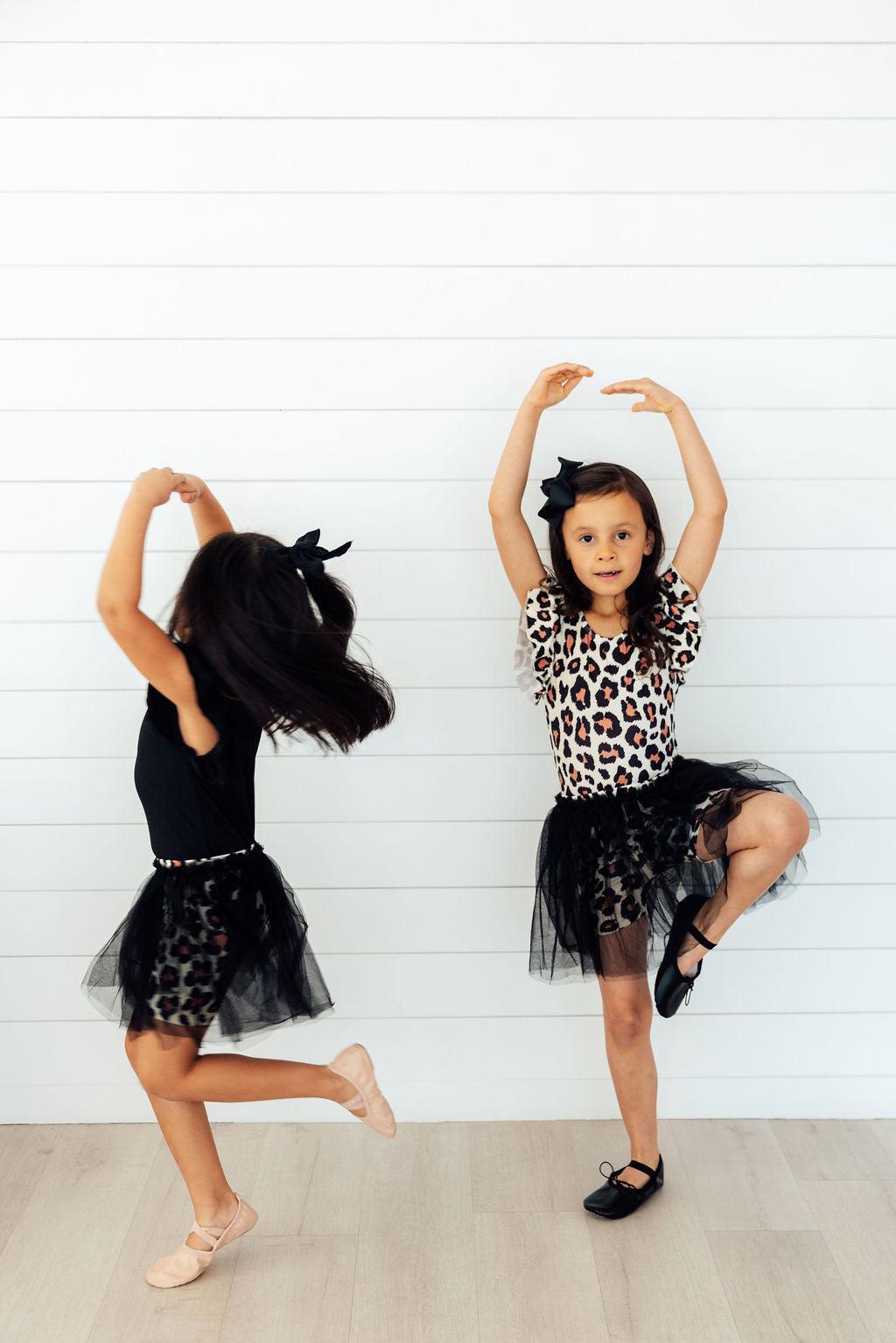 Wild One Flutter Sleeve Leopard Print Leotard for Toddlers - Image 2