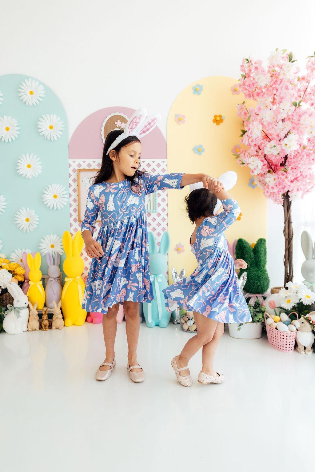 Hop, Skip & Twirl 3/4 Sleeve Pocket Twirl Dress