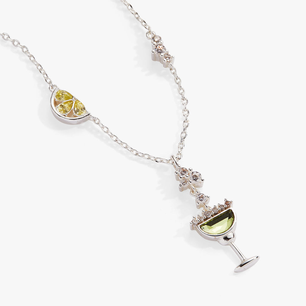 Feelin' Salty Margarita Necklace with Green and Yellow Crystals